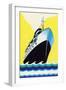 Steamship Cruise Liner Boom Label-null-Framed Art Print