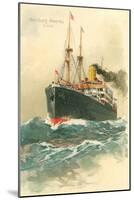 Steamship Hamburg-Amerika Crossing Ocean-null-Mounted Art Print