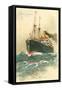 Steamship Hamburg-Amerika Crossing Ocean-null-Framed Stretched Canvas