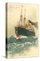 Steamship Hamburg-Amerika Crossing Ocean-null-Stretched Canvas