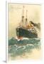 Steamship Hamburg-Amerika Crossing Ocean-null-Framed Art Print