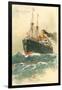 Steamship Hamburg-Amerika Crossing Ocean-null-Framed Art Print