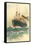 Steamship Hamburg-Amerika Crossing Ocean-null-Framed Stretched Canvas