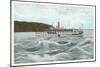 Steamship in Rapids on St. Lawrence River, New York-null-Mounted Art Print
