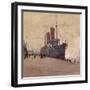 Steamship Lucania 1907-J Hamilton Hay-Framed Art Print