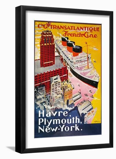 Steamship Poster, 1930S-null-Framed Giclee Print