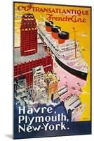 Steamship Poster, 1930S-null-Mounted Premium Giclee Print