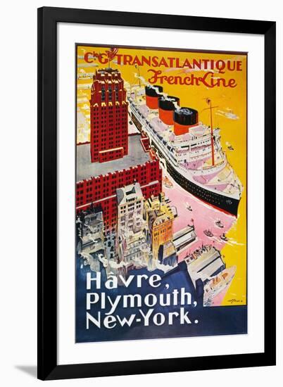 Steamship Poster, 1930S-null-Framed Giclee Print