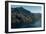 Steamship powers across a dark lake with sharp large mountains, Queenstown, Otago, New Zealand-Logan Brown-Framed Photographic Print