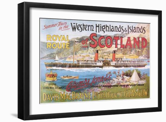 Steamship Royal Route of Scotland - Vintage Poster-Lantern Press-Framed Art Print