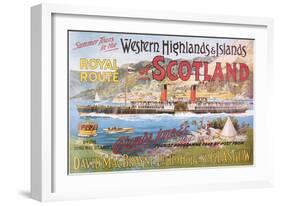 Steamship Royal Route of Scotland - Vintage Poster-Lantern Press-Framed Art Print