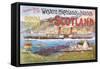 Steamship Royal Route of Scotland - Vintage Poster-Lantern Press-Framed Stretched Canvas