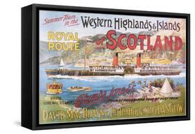 Steamship Royal Route of Scotland - Vintage Poster-Lantern Press-Framed Stretched Canvas