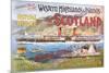 Steamship Royal Route of Scotland - Vintage Poster-Lantern Press-Mounted Premium Giclee Print