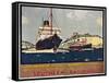 Steamship Travel Poster-null-Framed Stretched Canvas