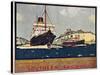 Steamship Travel Poster-null-Stretched Canvas