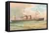 Steamship with Sails-null-Framed Stretched Canvas