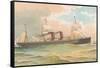 Steamship with Sails-null-Framed Stretched Canvas