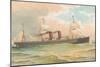 Steamship with Sails-null-Mounted Art Print