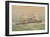 Steamship with Square-Rigged Sails-null-Framed Art Print