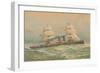 Steamship with Square-Rigged Sails-null-Framed Art Print