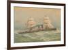 Steamship with Square-Rigged Sails-null-Framed Art Print