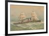 Steamship with Square-Rigged Sails-null-Framed Art Print