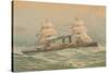 Steamship with Square-Rigged Sails-null-Stretched Canvas