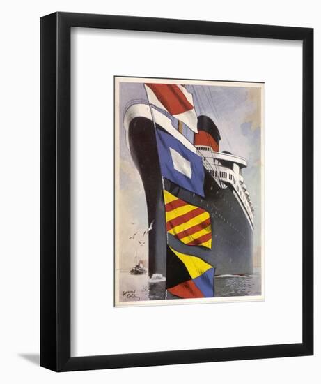 Steamships 'Liberte'-null-Framed Art Print