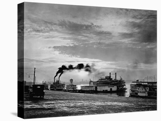 Steamships on the Ohio River-null-Stretched Canvas