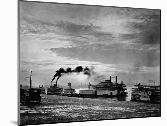 Steamships on the Ohio River-null-Mounted Premium Photographic Print