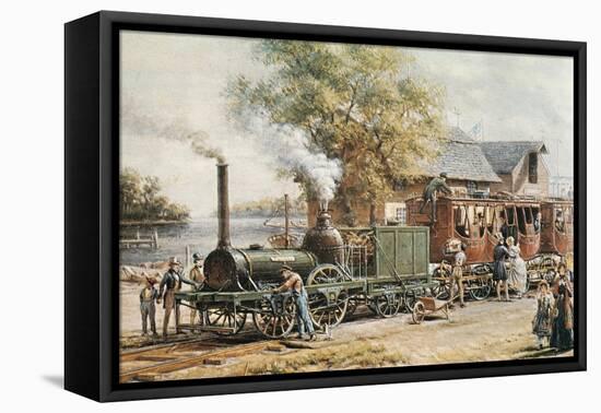 Steamtrain (1850) in New Jersey-null-Framed Stretched Canvas