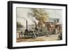 Steamtrain (1850) in New Jersey-null-Framed Art Print