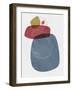 Steel and Sangria Abstract Shapes-Eline Isaksen-Framed Art Print