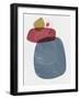 Steel and Sangria Abstract Shapes-Eline Isaksen-Framed Art Print