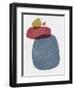 Steel and Sangria Abstract Shapes-Eline Isaksen-Framed Art Print