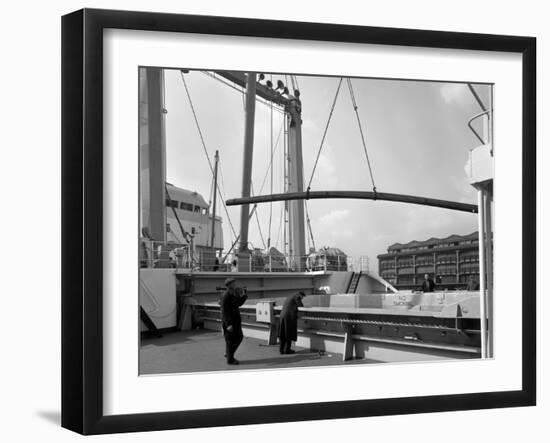 Steel Bars Being Loaded onto the Manchester Renown, Manchester, 1964-Michael Walters-Framed Photographic Print