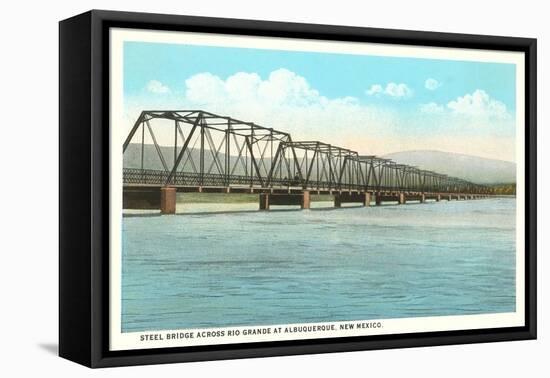 Steel Bridge over Rio Grande, Albuquerque, New Mexico-null-Framed Stretched Canvas