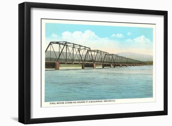 Steel Bridge over Rio Grande, Albuquerque, New Mexico-null-Framed Art Print