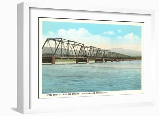 Steel Bridge over Rio Grande, Albuquerque, New Mexico-null-Framed Art Print