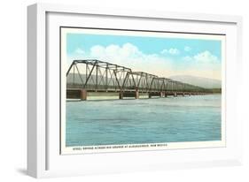 Steel Bridge over Rio Grande, Albuquerque, New Mexico-null-Framed Art Print