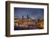 Steel Bridge over Willamette River at Blue Hour-jpldesigns-Framed Photographic Print