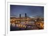 Steel Bridge over Willamette River at Blue Hour-jpldesigns-Framed Photographic Print