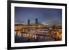 Steel Bridge over Willamette River at Blue Hour-jpldesigns-Framed Photographic Print