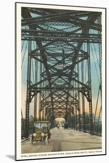 Steel Bridge, Waco, Texas-null-Mounted Art Print