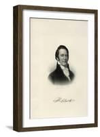 Steel Engraving Bust Portrait of William Clark-null-Framed Giclee Print