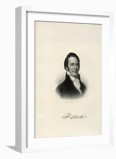 Steel Engraving Bust Portrait of William Clark-null-Framed Giclee Print