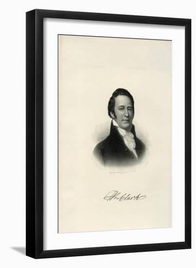 Steel Engraving Bust Portrait of William Clark-null-Framed Premium Giclee Print