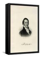 Steel Engraving Bust Portrait of William Clark-null-Framed Stretched Canvas