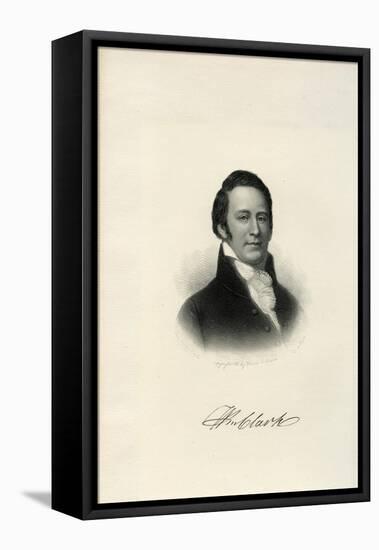 Steel Engraving Bust Portrait of William Clark-null-Framed Stretched Canvas